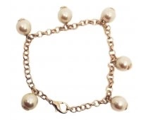 Pulsera De Oro Laminado 18k Para Mujer Con Perlas Nacaradas Pulsera De Oro Laminado 18k Para Mujer Con Perlas Nacaradas