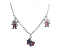 Cadena Acero Quirurgico Collar Con Dijes Nenas Y Mariposa Cadena Acero Quirurgico Collar Con Dijes Nenas Y Mariposa